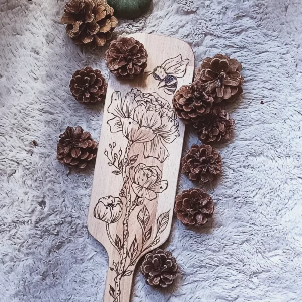 Niymaea bois planche apero poetique fait main