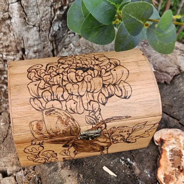 Niymaea coffret bois rangement souvenir florale poetique