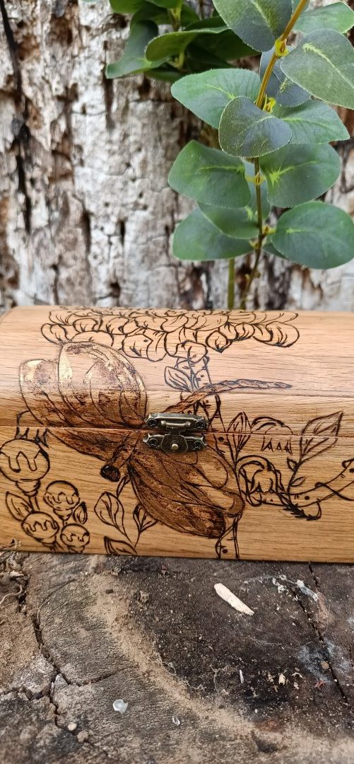 Niymaea coffrets bois pyrograver bijoux souvenir decoration