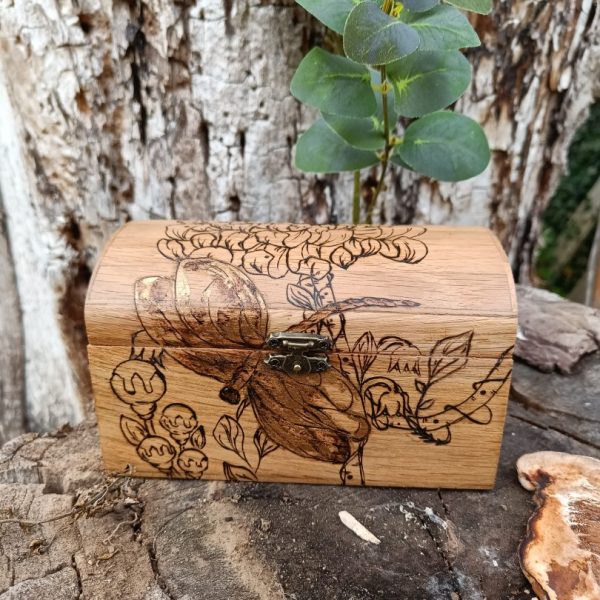 Niymaea coffrets bois pyrograver bijoux souvenir decoration