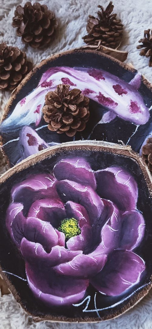 Niymaea peinture huile bois decoation table mural