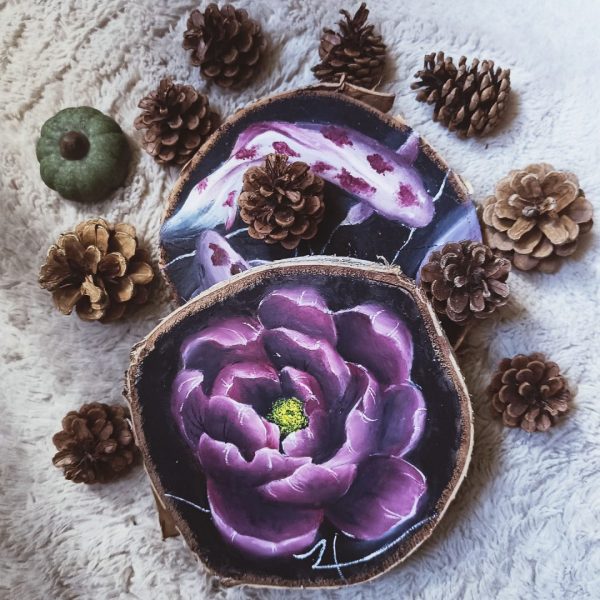 Niymaea peinture huile bois decoation table mural