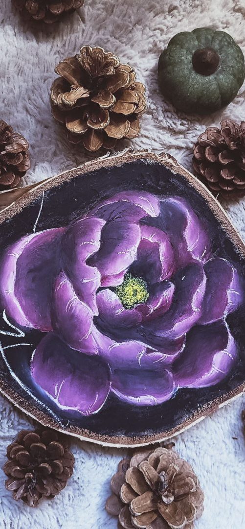 Niymaea peinture sur bois decoation mural poetique